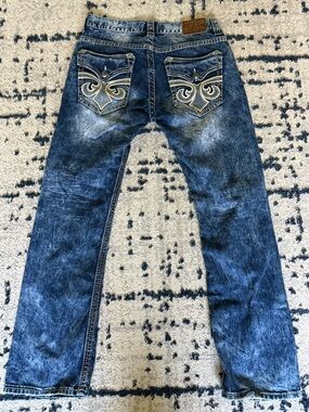 Affliction Mens Sz 33 Style Blake 90’s  Denim Jeans Rare Distressed Y2k